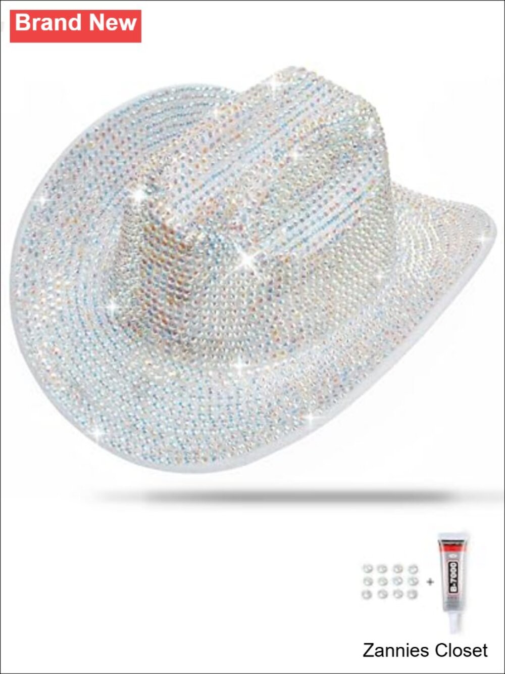🤠 Rhinestone Cowboy Hat Wide Brim Western Felt Hat Adjustable Unisex